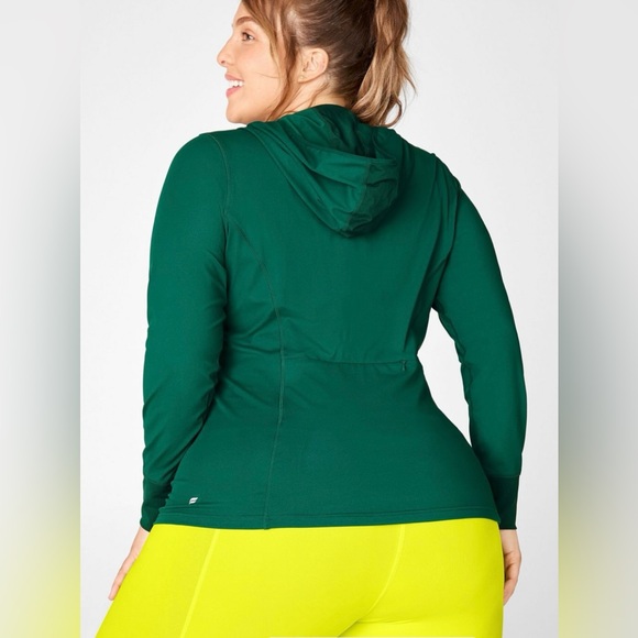 Fabletics Women's Nara Half Zip Hoodie Rainforest/Citron Color Size L NWT - Picture 3 of 16